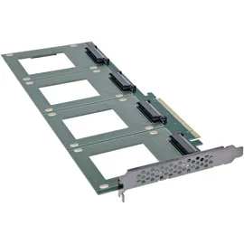 InLine PCIe Karte zu 4x intern U.2 NVMe SFF-8639 – Bifurcation, x16