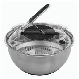 5five simply smart Salatschleuder mit Hebel 3,5 Liter Edelstahl Silber
