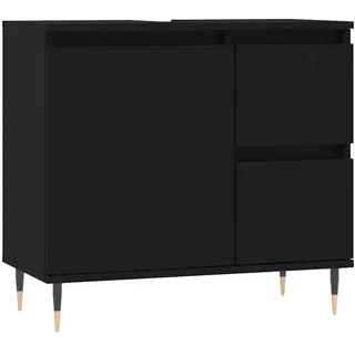 vidaXL Badschrank Schwarz 65x33x60 cm Holzwerkstoff