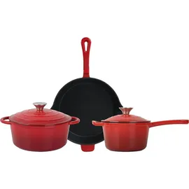 casativo Profi Gusseisen Topf-Set 3-tlg. Pfanne + Kochtopf + Stielkasserolle