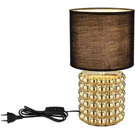 GLOBO Tischleuchte Keramik Schwarz Gold 2 St.