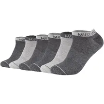 Mustang Casual Bio-Baumwolle Sneakersocken 6er Pack Grau 43-46