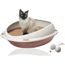 Rohrschneider Katzentoilette Shuttle rosa + Spielkugel 2er-Set