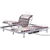 BELIANI Doppelter Lattenrost Metall Birkenholz Kunststoff elektrisch verstellbar 8 individuelle Verstellpunkte 2x 26 Federleisten für Einzelbett