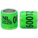 100 stücke 2026 Aluminium Kunststoff Taube Fuß Ring mit Anzahl Brief Vogel Bein Zeichen Ringe Fly Identifikation Label,8mm