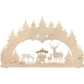 Saico Original 3D Schwibbogen Wald 1-tlg 7-flammig beige