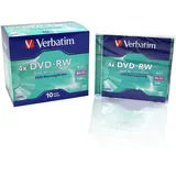 Verbatim DVD-RW 4X Speed 10er Pack Jewel Case Scratch Resistant Surface DVD-Rohlinge