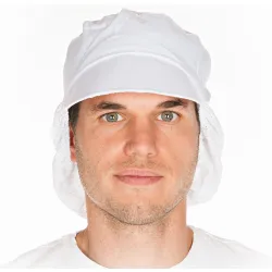 HYGOSTAR® Schildmütze mit Haarschutz und Netzteil 0072 , 1 Packung = 10 Stück, weiß