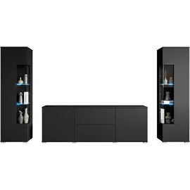 INOSIGN Wohnwand »KENIA« Komplett-Set, 3 Stk. tlg., schwarz