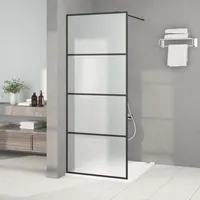 VidaXL Duschwand für Walk-In Dusche Schwarz 80x195 cm ESG