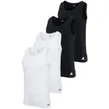 adidas Unterhemd 4er Pack - Tank Top, Active Flex Cotton, ärmellos, einfarbig, Schwarz/Weiß XL