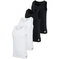 adidas Unterhemd 4er Pack - Tank Top, Active Flex Cotton, ärmellos, einfarbig, Schwarz/Weiß XL
