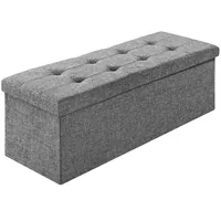 Tectake tectake® Sitzhocker mit Stauraum, faltbar, gepolstert, Polyester