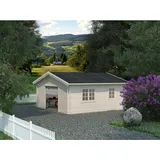 Palmako Garage Roger mit Sektionaltor 540 x 540 cm Lackiert Grau-Weiß FSC®