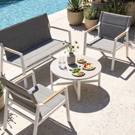 Oviala 4-Sitzer Gartenmöbelset Aluminium grau/weiß