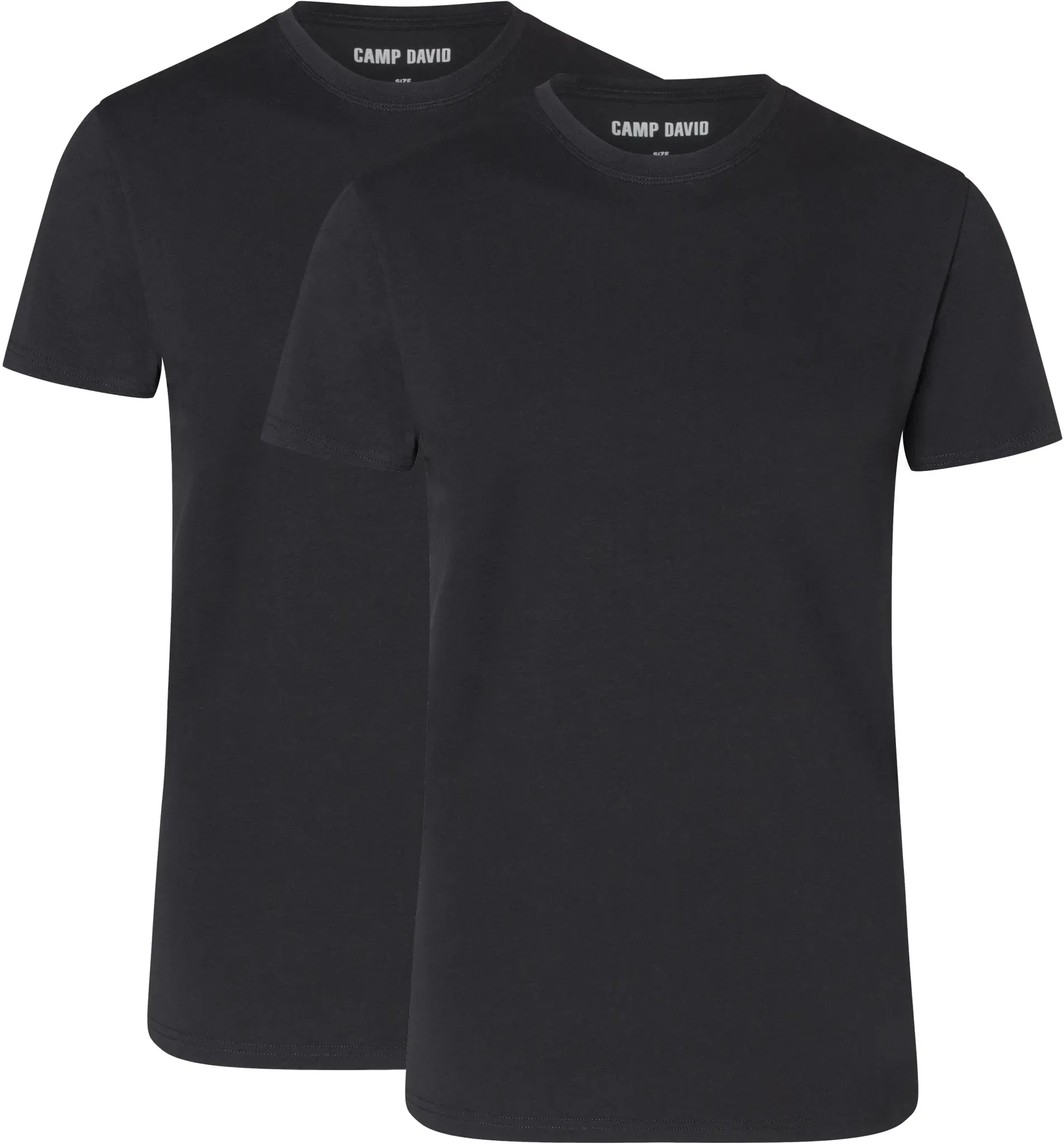 Unterhemd CAMP DAVID "underwear", Herren, Gr. M, N-Gr, schwarz, Obermaterial: 95% Baumwolle, 5% Elasthan, unifarben, Unterhemden Unterhemd, mit flacher Naht