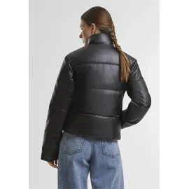 URBAN CLASSICS Synthetic Leather Steppjacke Black 5XL