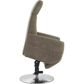 sit&more Relaxsessel Kobra Kunstleder 71 x 110 x 82 cm grau mit Motor und Aufstehhilfe
