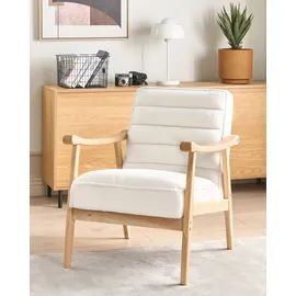 Beliani Sessel LEKNES Bouclé 72 x 71 x 70 cm Cremeweiß