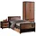 58 aufm Kessel Jugendzimmer-Set Kinderzimmer Set komplett Kameko 3 Massivholz+MDF Schwarz/Cognac, (inkl. Versand, Lieferung bis Verwendungsstelle), Nachtkonsole, Einzelbett, Bettschublade und Kleiderschrank beige|schwarz