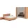Musterring Schlafzimmer-Set Sorrent, Kleiderschrank, Bett & Nachtkommoden, teilmassiv Eiche, (2er-Set Nachtschränke, Drehtürenschrank 300 cm, Bett 180x200 cm), Bett schwebende Optik, Eiche teilmassiv, Spiegeltüren in Parsol-Bronze braun