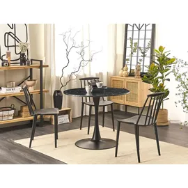 Beliani Esszimmertisch Ø 90 cm schwarz