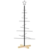 vidaXL Weihnachtsbaum Metall mit Holzständer Schwarz 120 cm