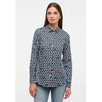 Eterna Damen Hemdbluse Regular FIT 1/1 Navy/grün 38_D_1/1 -