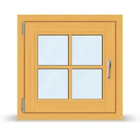 Sprossenfenster, 22 mm Wiener Sprossen, Holz Profil Classic 68 mm, Kiefer 550, 510 x 510 mm, 1-teilig drehkipp links, nach Maß
