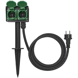 PRO PLUS Gartensteckdose 4-fach 2 m Schwarz 1 St.