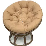 JORTUIO Wasserdicht Sitzkissen Rundes Papasansessel Kissen Hängesessel Bodenkissen Kissen für Schwenksessel, Korbsessel Outdoor/Indoor Gartenmöbel Sitzauflage Auflage(Khaki,50x50cm)