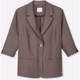 sheego Leinen-Blazer Braun 46