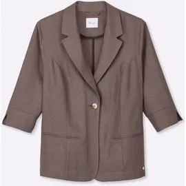 sheego Leinen-Blazer Braun 46