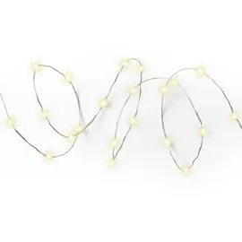 MARELIDA LED Solar Lichterkette Draht 50 LED L: 4,9m Lichtsensor für Außen Garten Party