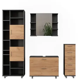 Vicco Ilias 4-tlg. Goldkraft Eiche/Anthrazit