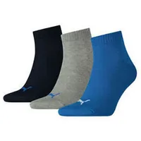 Puma Quarter Plain 3er Pack blue/grey melange 43-46 