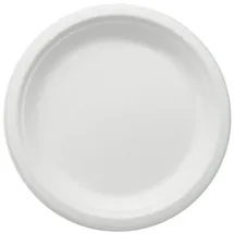 Wisefood Zuckerrohr Teller - 50 Stück flache Bagasse Einwegteller rund weiß ∅ 17cm - Einmal Pappteller ideal als Partyteller oder Speiseteller - Nachhaltiges Zuckerrohr Geschirr ohne PLA/PE