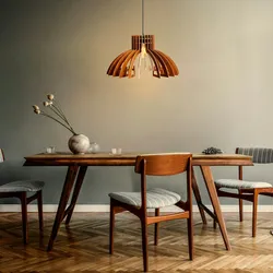 WellHome Deckenlampe 55cm in Walnuss-Design Krone