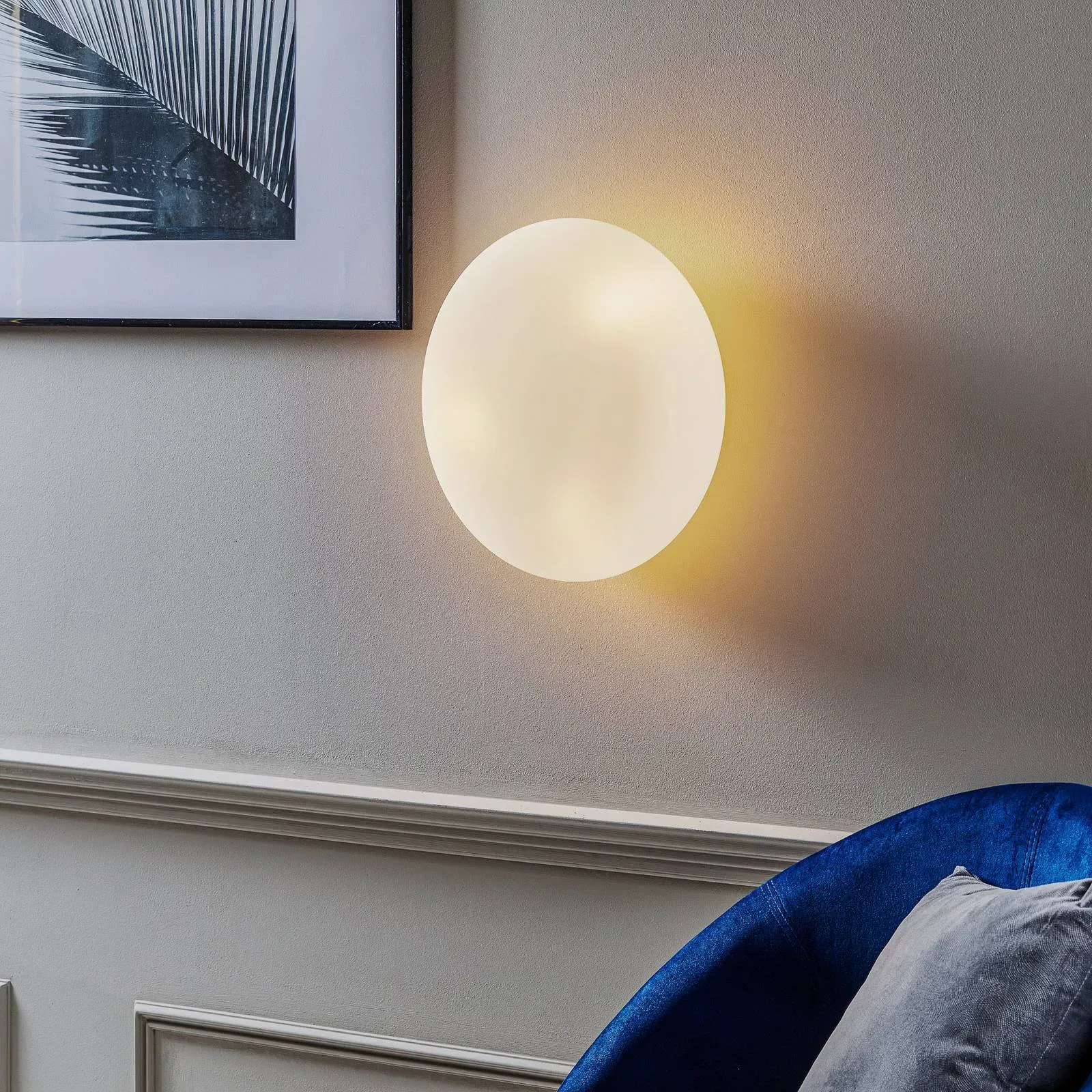 Artemide Design Wandlampe Itka, dimmbar, weiß / opal, für Wohn- / Esszimmer, Glas, Modern, Wandleuchte, Wandlampe Innen - 12.5 cm - 35 cm - 35 cm