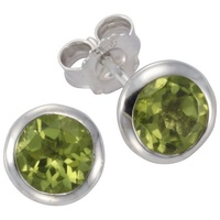 VIVANCE Paar Ohrstecker »925/- Sterling Silber Peridot«, 39334027-0 weiß + gelb)