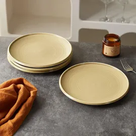 JIWOO Speiseteller Ø 21 cm braun 4er Set