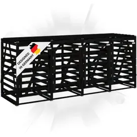 deluke Mülltonnenbox BOUMI 318 x 91,5 x 128,5 cm schwarz