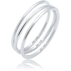 Elli Ring Damen Wickelring Filigran in 925 Sterling Silber Spirale, Ring Set Silber | Gr.: 52