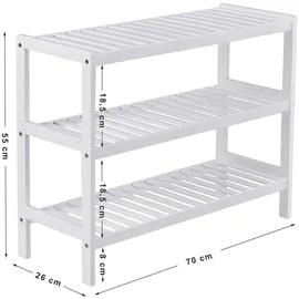 Songmics Schuhregal 70 x 55 x 26 cm offen / weiß