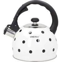 KING HOFF Flötenkessel Whistling Kettle Teekanne Wasserkanne Wasserkessel (Weiß