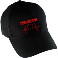 Multifanshop Baseballcap - Düsseldorf - Herzschlag - Druck rot