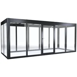 SunElements Design Gewächshaus SunGarden Energy mit Photovoltaikdach 5.2 anthrazit-metallic, Wände: 6mm Acrylglas klar, Dach: Doppelglasmodule 40 % Transparenz