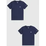 Champion T-Shirt CHAMPION, Jungen, Gr. L (152/158), nny, nny, ns, Jersey, Obermaterial: 100% Baumwolle, schmal normal, Rundhals, abgesteppt, Shirts T-Shirt, 2er-Pack, Kurzarm, mit Rundhalsausschnitt, aus Baumwolle
