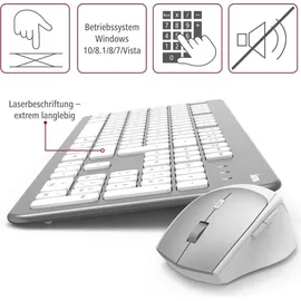 Hama KMW-700 DE Set silber/weiß