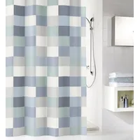 KLEINE WOLKE Duschvorhang Check 180 x 200 cm blau